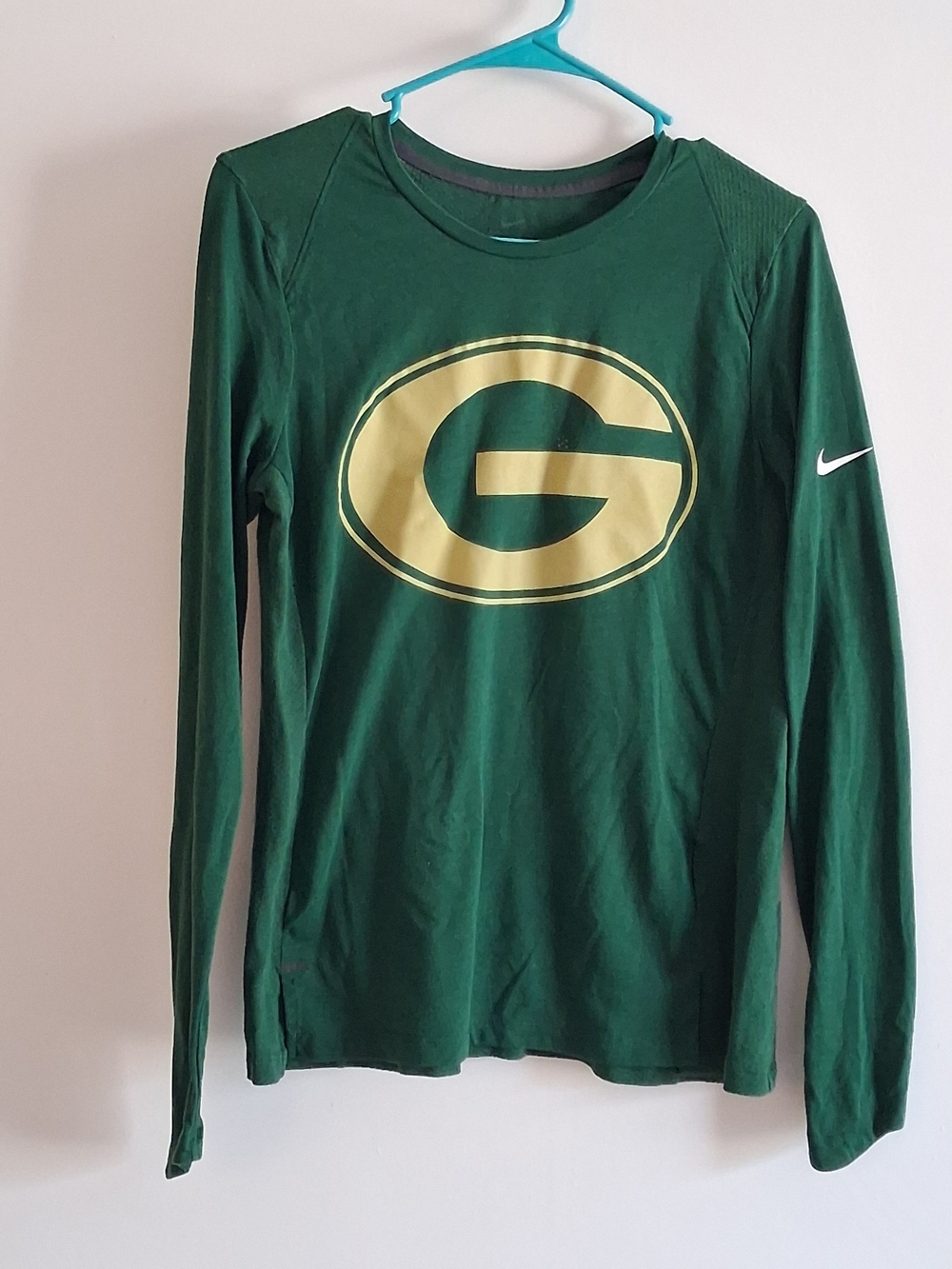 Nike Kids' Green Long-Sleeve Green Bay Logo Shirt